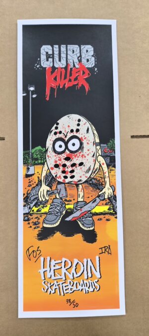 Fos - Heroin Skateboards "Curb Killer" Print - Orange