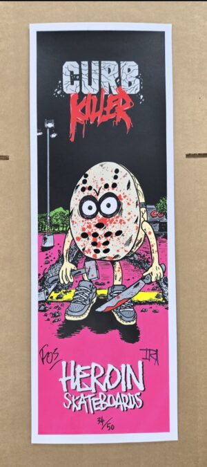 Fos - Heroin Skateboards "Curb Killer" Print - Pink
