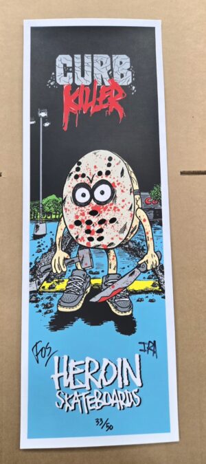 Fos - Heroin Skateboards "Curb Killer" Print - Blue